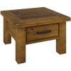 Hawk Lamp Table 70cm Side End Sofa Tables Solid Pine Timber Wood – Rustic Oak