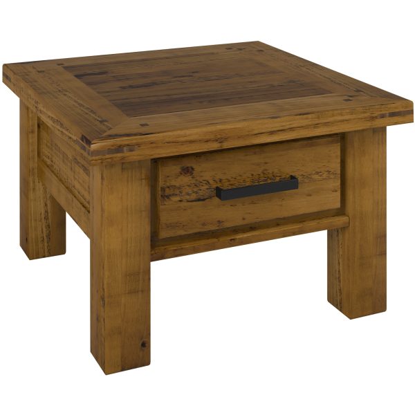 Hawk Lamp Table 70cm Side End Sofa Tables Solid Pine Timber Wood – Rustic Oak