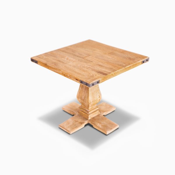 Morris Gloriosa Lamp Side Sofa Table 70cm Pedestal Solid Mango Timber Wood – Honey Wash