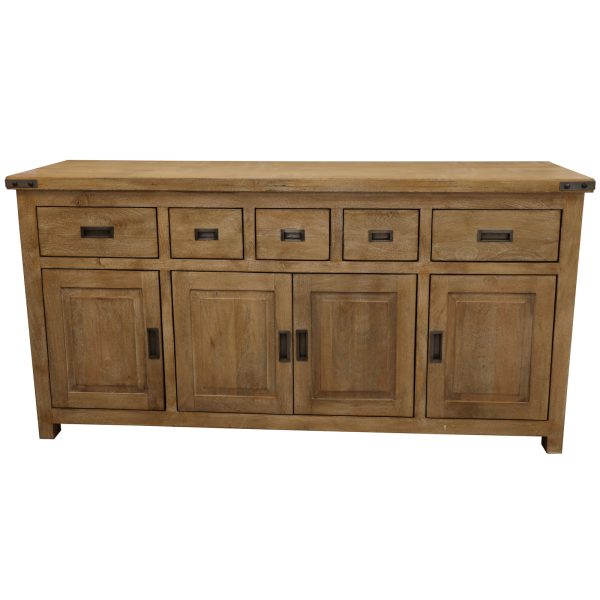 Gloriosa Buffet Table 180cm 4 Door 5 Drawer Solid Mango Timber Wood – Honey Wash