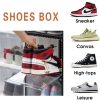 Large Shoe Storage Boxes Stackable Shoe Box Organisers Containers Display Cases Bins Magnetic Door