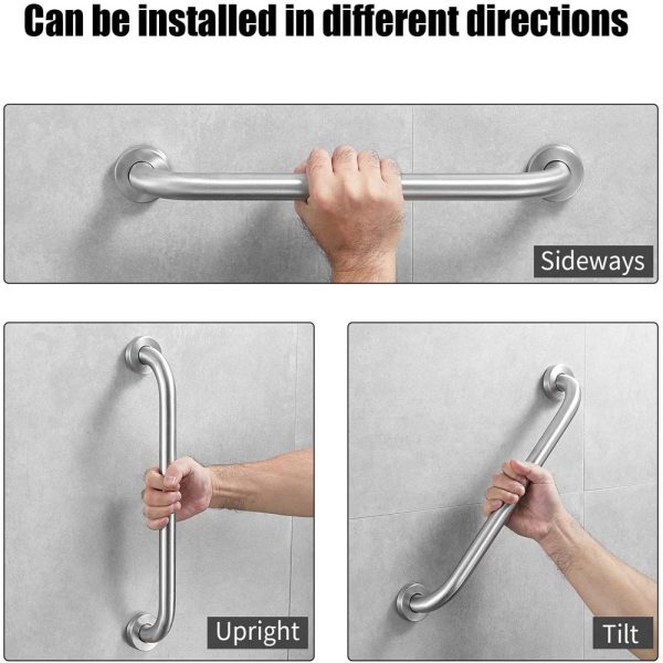 Stainless Steel Handle for Shower Toilet Grab Bar Handle Bathroom Stairway Handrail Elderly Senior Assist – 80 cm
