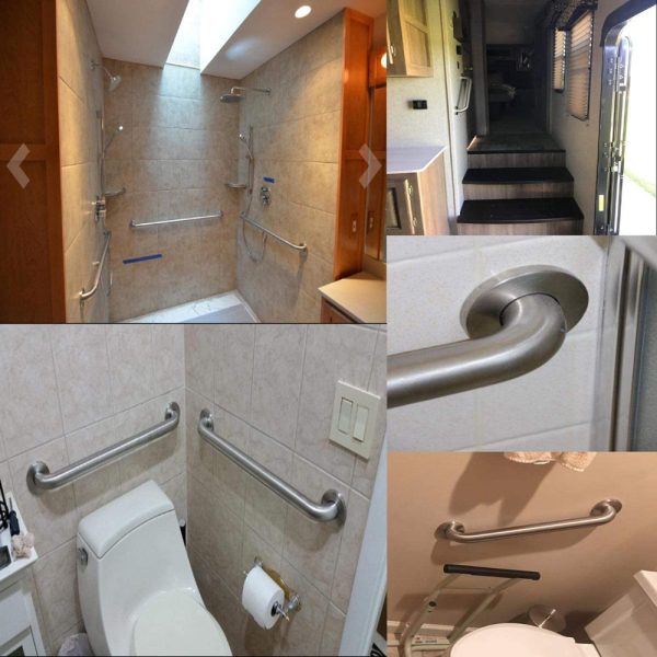 Stainless Steel Handle for Shower Toilet Grab Bar Handle Bathroom Stairway Handrail Elderly Senior Assist – 80 cm