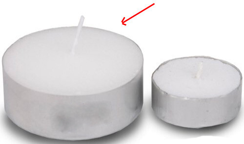Large Tealight Candles 6cm Wide in silver foil cup 10 in a pack – Party Event Wedding BBQ Dinner Romantic Ambience Decor