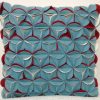 Amelie Aqua Blue & Red 3D Texture Cushion Cover