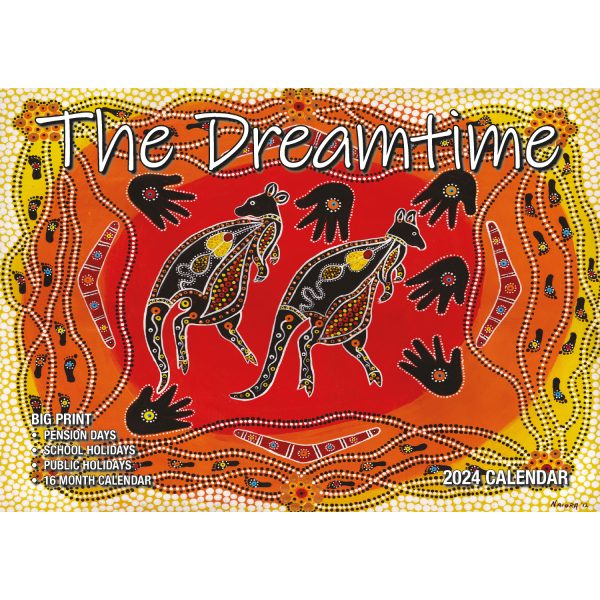 The Dreamtime – 2024 Rectangle Wall Calendar 16 Months Aboriginal Art New Year