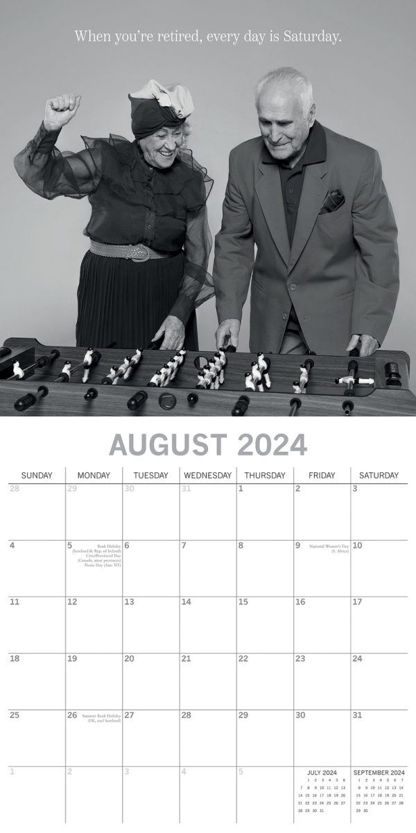Wrinkly Wit – 2024 Square Wall Calendar 16 Months Funny Planner New Year Gift