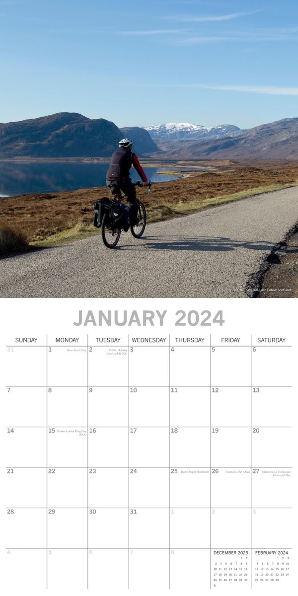 Cycling – 2024 Square Wall Calendar 16 Months Lifestyle Planner New Year Gift