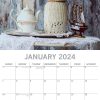 Shabby Chic – 2024 Square Wall Calendar 16 Month Lifestyle Planner New Year Gift