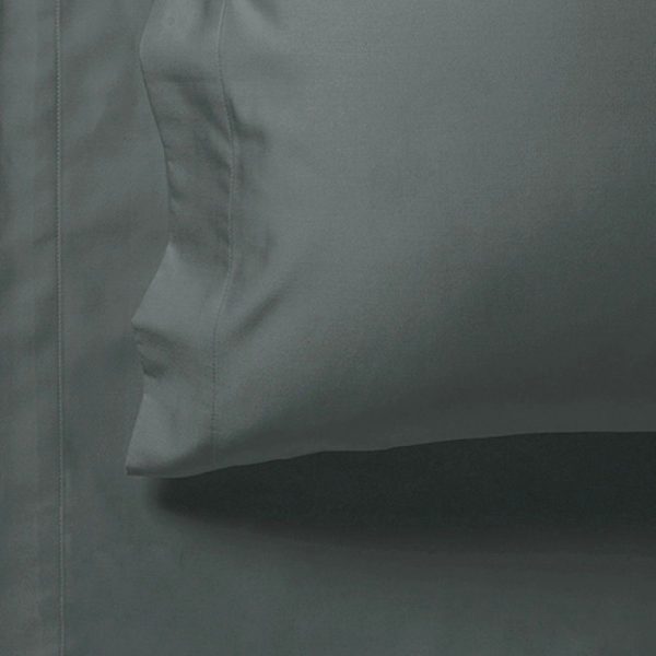 1000TC Ultra Soft Fitted Sheet & Pillowcase Set – King Single Size Bed – Charcoal