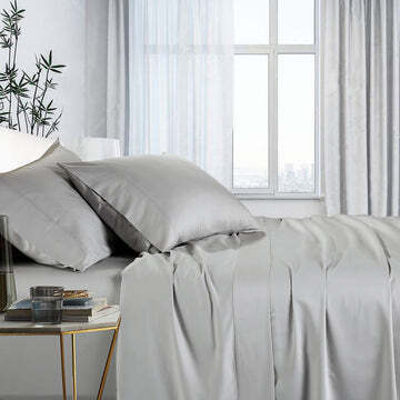 1000tc bamboo cotton sheet set single silver