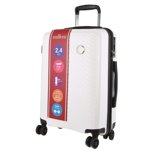 Hardshell 3-Piece Luggage Bag Travel Carry On Suitcase – White