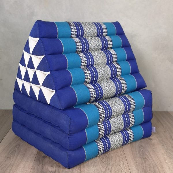 Jumbo Thai Triangle Pillow THREE FOLDS Navy