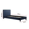 Marden Single PU Leather Bed Frame – Blue
