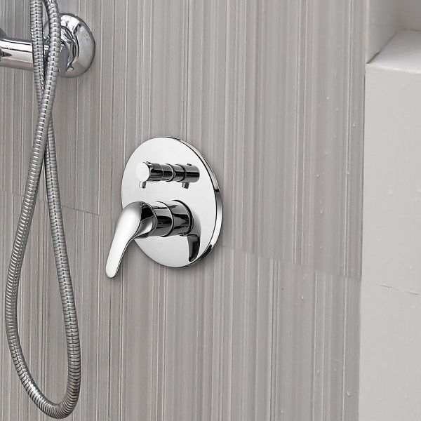Chrome Bathroom Shower Wall Mixer Diverter w/ WaterMark