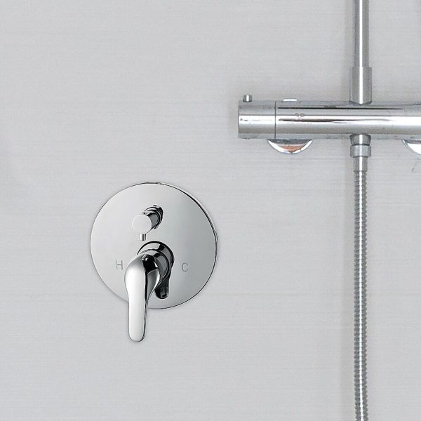 Chrome Bathroom Shower Wall Mixer Diverter w/ WaterMark