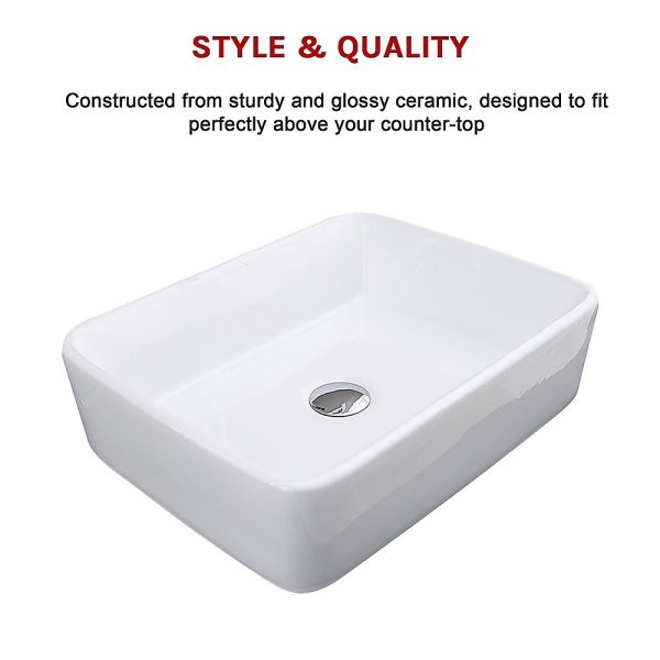 Above Counter Bathroom Vanity Ceramic Basin – Square