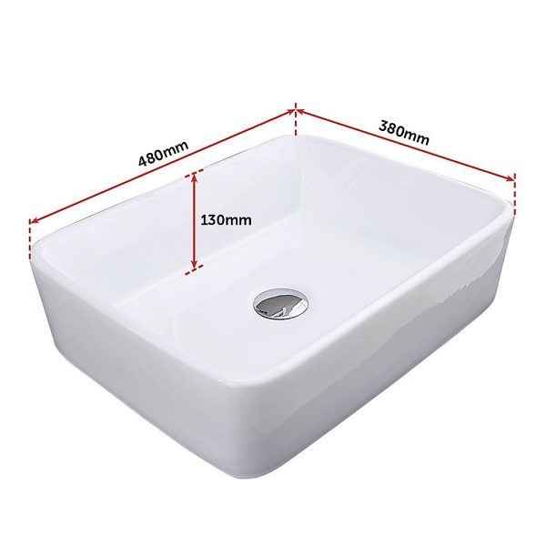 Above Counter Bathroom Vanity Ceramic Basin – Square