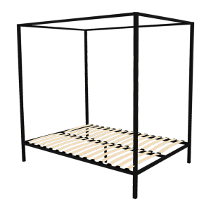 Arrow 4 Four Poster Bed Frame – QUEEN, Black