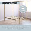 Arrow 4 Four Poster Bed Frame – QUEEN, Gold