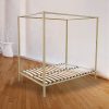 Arrow 4 Four Poster Bed Frame – QUEEN, Gold