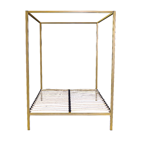 Arrow 4 Four Poster Bed Frame – QUEEN, Gold