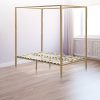 Arrow 4 Four Poster Bed Frame – QUEEN, Gold