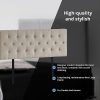 Linen Fabric Bed Deluxe Headboard Bedhead – DOUBLE, Beige