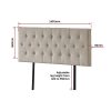 Linen Fabric Bed Deluxe Headboard Bedhead – DOUBLE, Beige