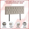 Linen Fabric Bed Deluxe Headboard Bedhead – DOUBLE, Beige