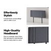 Linen Fabric Bed Deluxe Headboard Bedhead – DOUBLE, Grey