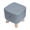 Fabric Ottoman Foot Stool Rest Pouffe Footstool Wood Storage Padded Seat – Grey