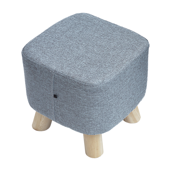 Fabric Ottoman Foot Stool Rest Pouffe Footstool Wood Storage Padded Seat – Grey