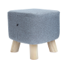 Fabric Ottoman Foot Stool Rest Pouffe Footstool Wood Storage Padded Seat – Grey