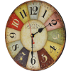 Large Colourful Wall Clock Kitchen Office Retro Timepiece