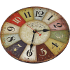 Large Colourful Wall Clock Kitchen Office Retro Timepiece