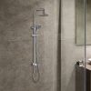 WELS 8″ Rain Shower Head Set Rounded Dual Heads Faucet High Pressure Hand Held