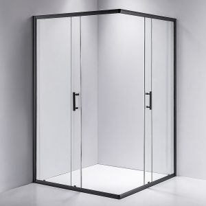 Sliding Door Nano Safety Glass Shower Screen By Della Francesca – 1200 x 1000 mm, Black