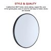 Round Wall Mirror Bathroom Makeup Mirror by Della Francesca – 70 cm, Black