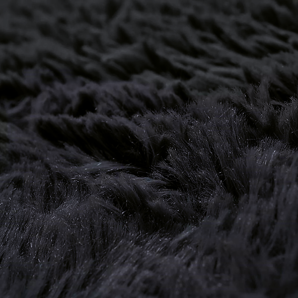 Floor Rugs Large Shaggy Rug Area Carpet Bedroom Living Room Mat – 230 x 200 cm, Black
