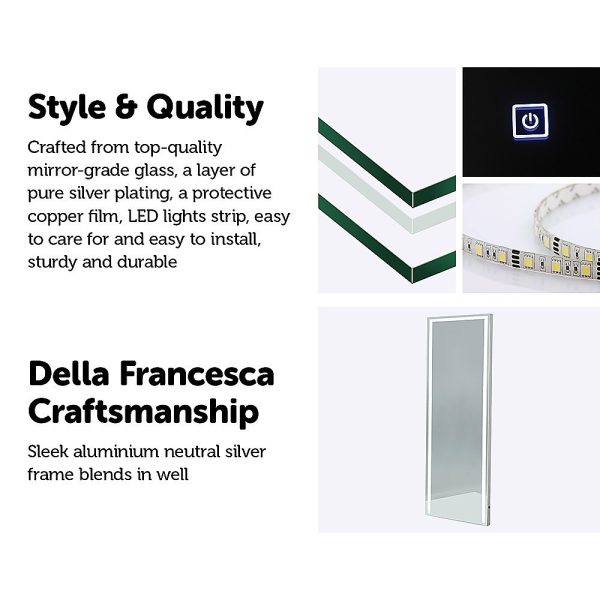LED Full Length Mirror Standing Floor Makeup Wall Light Mirror 1.6M