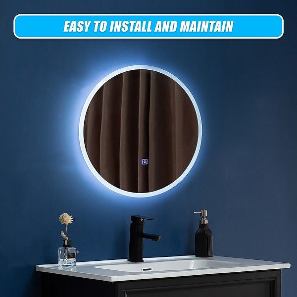 LED Wall Mirror Bathroom Mirrors Light Decor Round – 70 cm