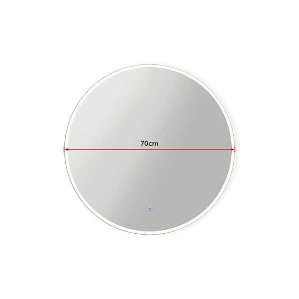 LED Wall Mirror Bathroom Mirrors Light Decor Round – 70 cm