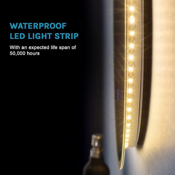 LED Wall Mirror Bathroom Mirrors Light Decor Round – 70 cm