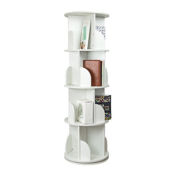 360-degree Rotating 4 Tier Display Shelf Bookcase Organiser