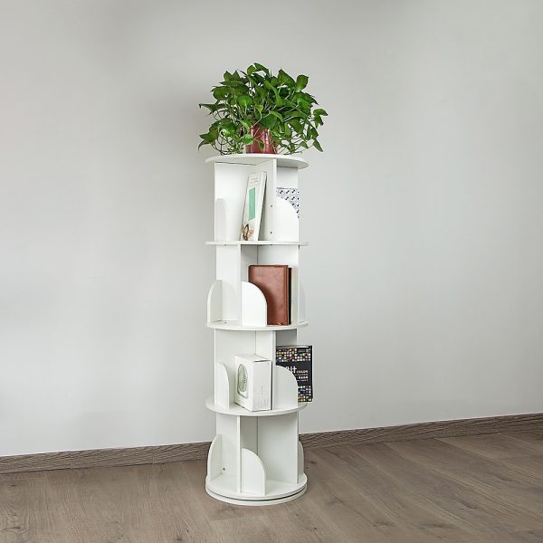 360-degree Rotating 4 Tier Display Shelf Bookcase Organiser