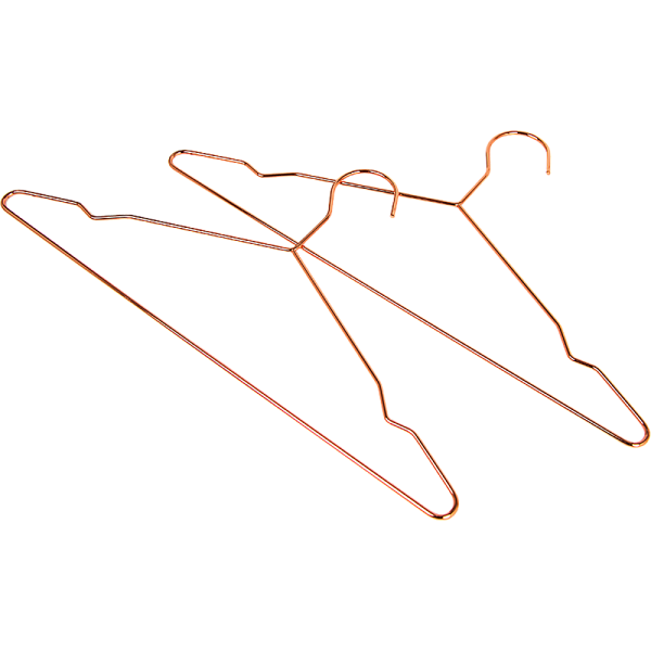 Adult 16.5″ Rose Gold Shiny Metal Wire Coat Suit Top Clothes Hangers (60pc per set)