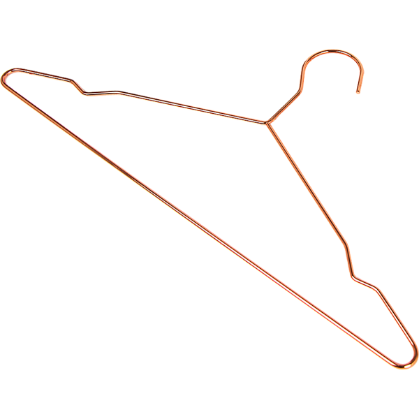 Adult 16.5″ Rose Gold Shiny Metal Wire Coat Suit Top Clothes Hangers (60pc per set)