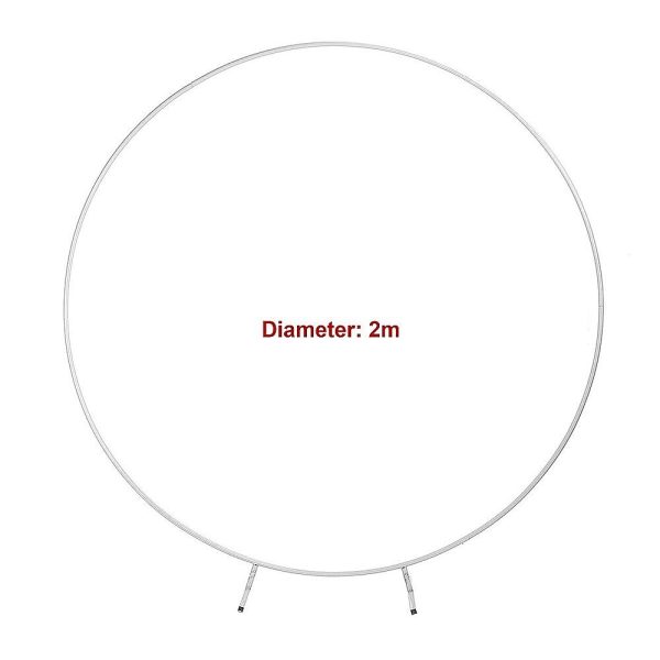 2M Wedding Hoop Round Circle Arch Backdrop Flower Display Stand Frame Background. – White