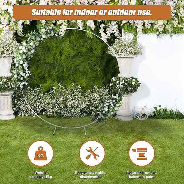 2M Wedding Hoop Round Circle Arch Backdrop Flower Display Stand Frame Background. – White